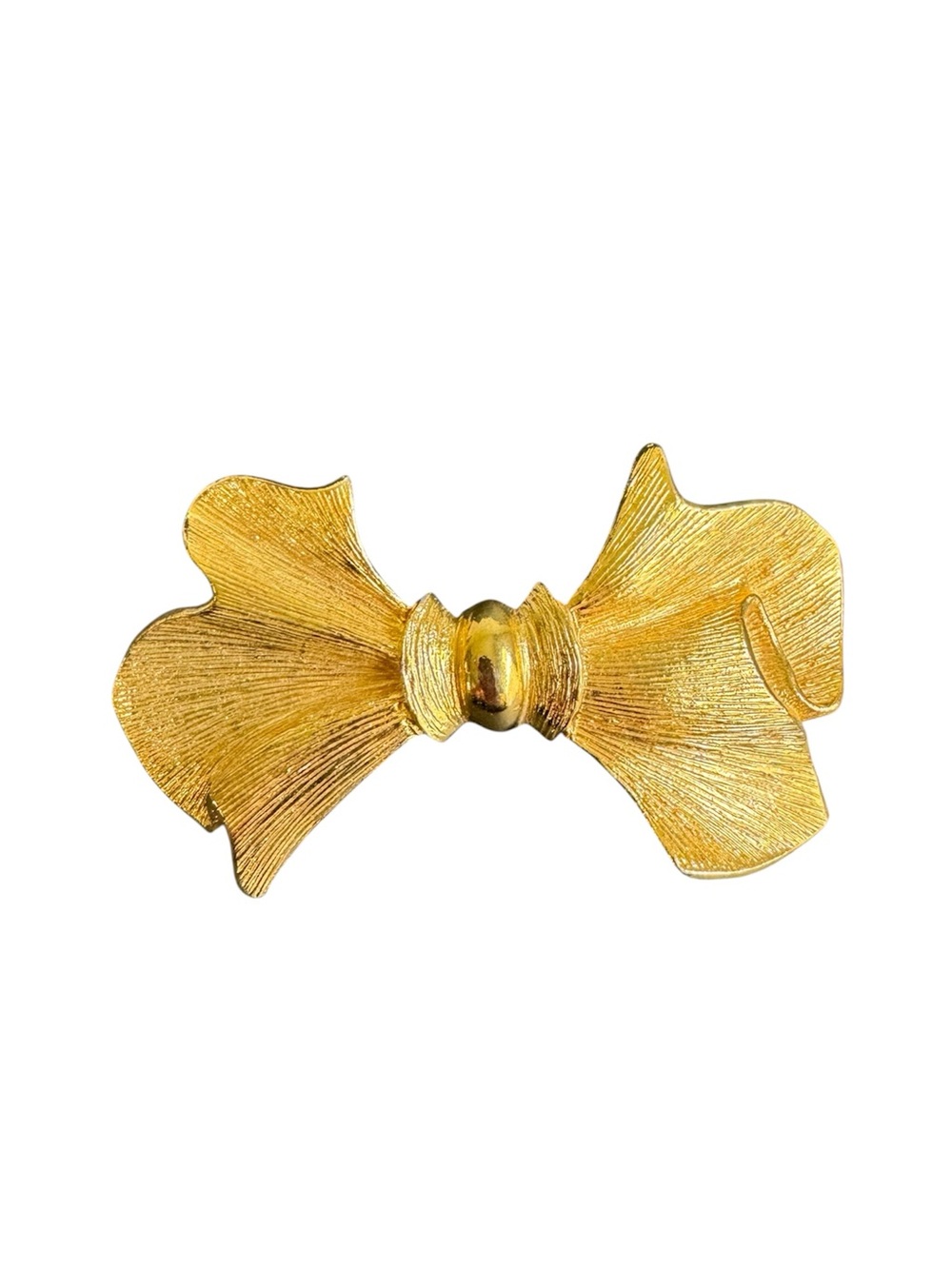 Vintage Bow Hair Clip Gold‎ Tone Large Barrette 90s Y2K Coquette Feminine